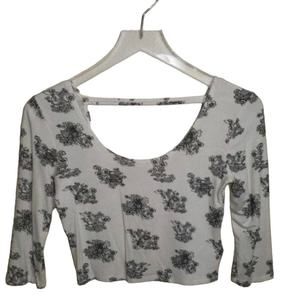 Anthropologie Pins & Needles Black White Crop Top Size Small